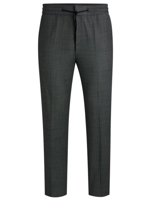 HUGO EXTRA-SLIM-FIT TROUSERS IN MICRO-PATTERNED STRETCH CLOTH