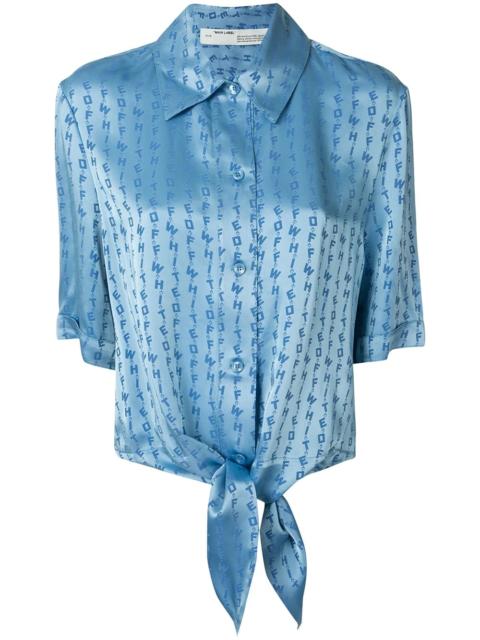 Off-White logo baseball knot blouse