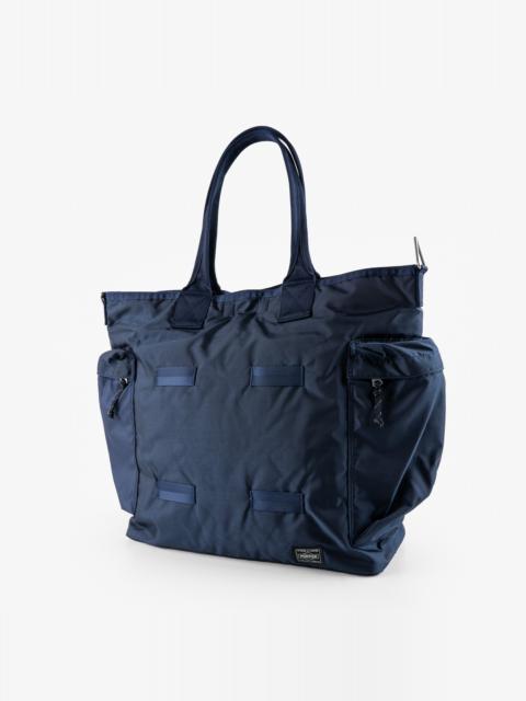 Iron Heart POR-FOR-TOTE-NAV Porter - Yoshida & Co. - Force 2Way Tote Bag - Navy Blue