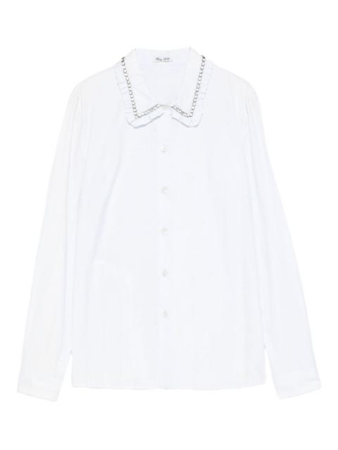 Miu Miu embellished ruffled-collar shirt