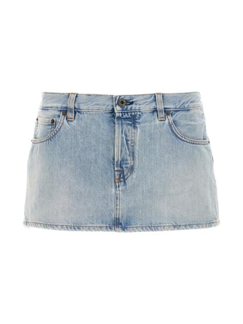 Miu Miu Logo denim skirt