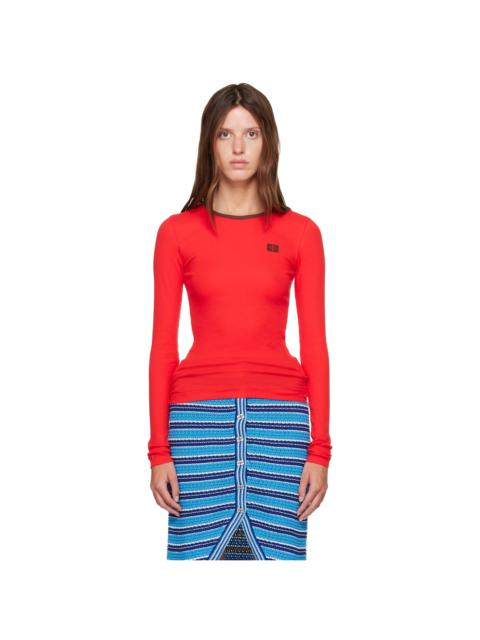 GANNI Red Long-Sleeve T-shirt