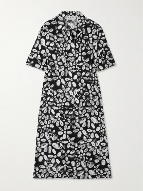 Marni Printed Crepe Midi Dress