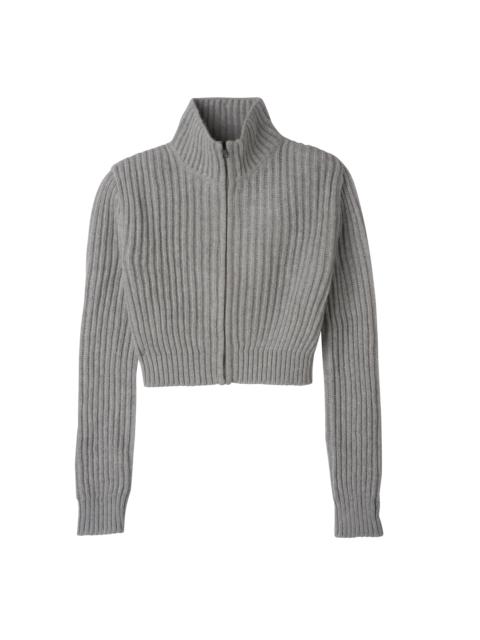 Longchamp Zip collar short cardigan Grey - Knit