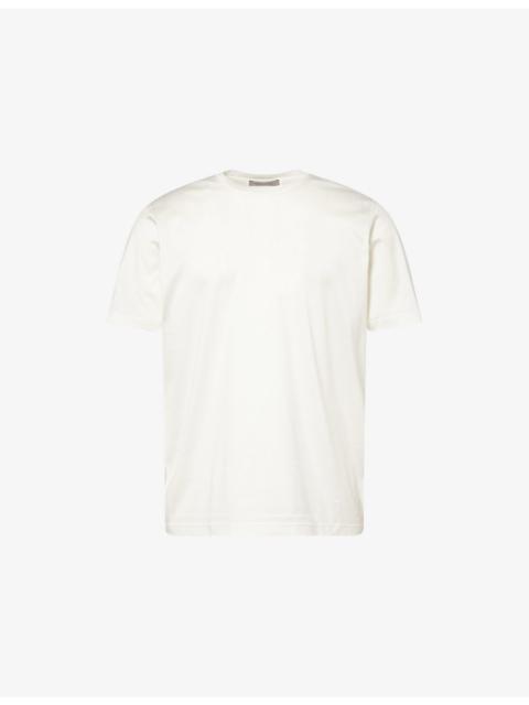CORNELIANI Brand-Embroidery Crewneck Cotton-Jersey T-Shirt