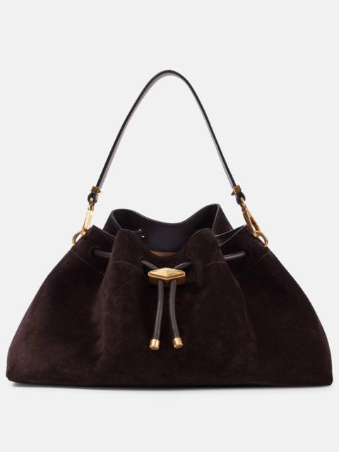 JIMMY CHOO Bon Bon Small suede bucket bag