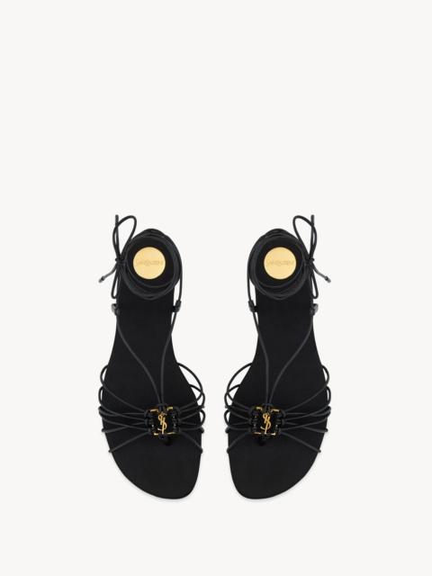 SAINT LAURENT Babylone Strappy YSL 발목 동점 샌들