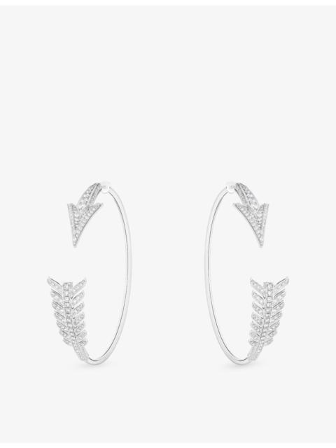 Boucheron Fleche 18ct White-Gold And 1.83ct Diamond Hoop Earrings