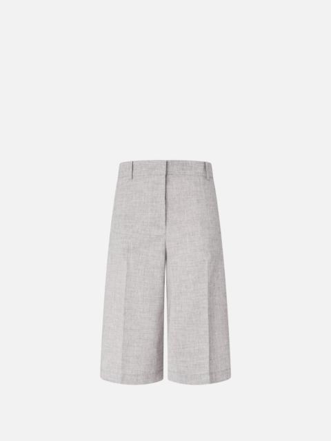 PINKO SLUB SHORTS WITH PRESSED PLEAT DETAIL