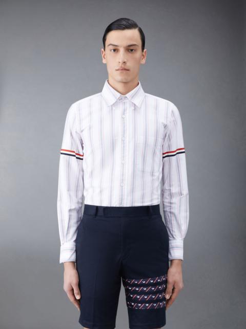 Stripe Oxford Armband Straight Fit Shirt