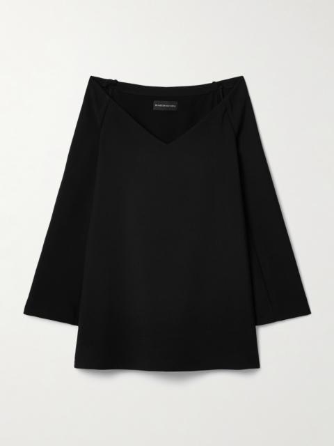 BRANDON MAXWELL The Zayna Off-the-shoulder Wool-blend Mini Dress