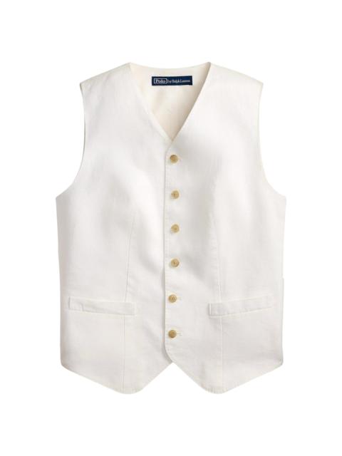 Polo Ralph Lauren Women's Linen Linen Button-Front Vest - Nevis