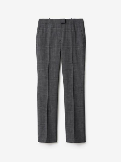 Burberry Check Wool Tailored Trousers