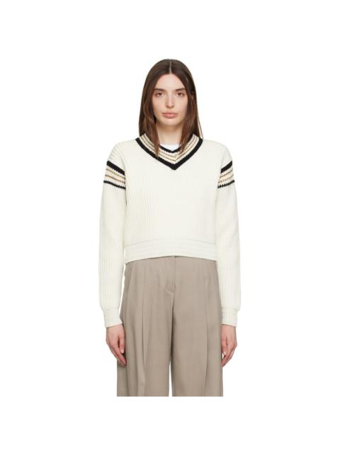 Golden Goose White V-Neck Sweater