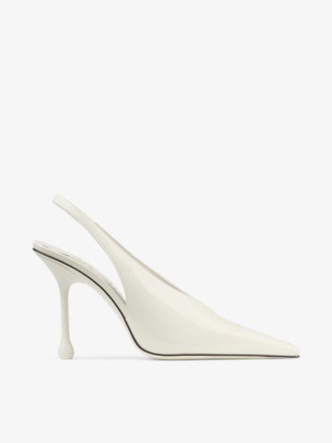 JIMMY CHOO Isa 95
Latte Patent Leather Pumps