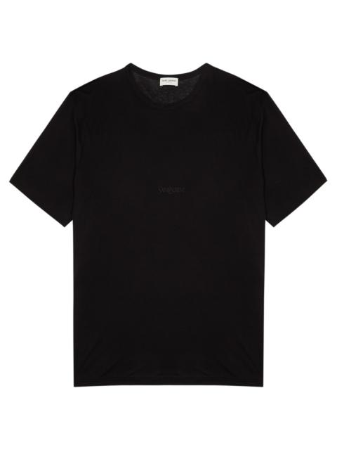 SAINT LAURENT Logo-embroidered jersey T-shirt