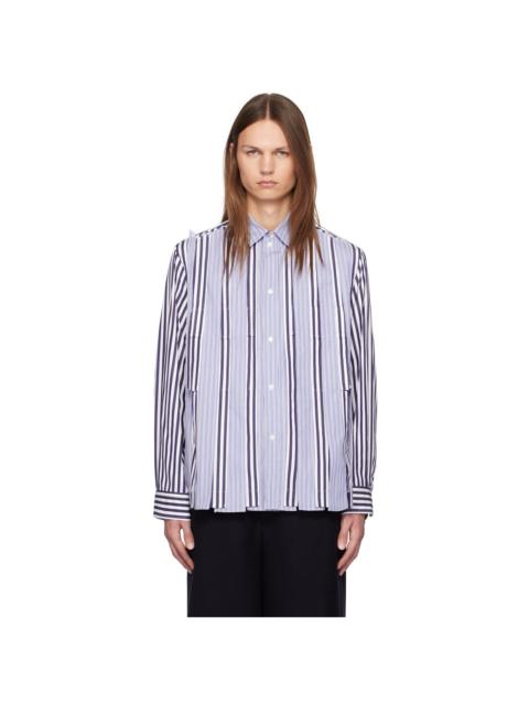 sacai Blue Pleated Shirt