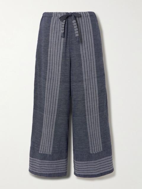 lemlem Desta striped cotton wide-leg pants Navy