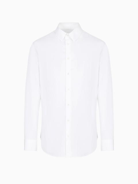 GIORGIO ARMANI Stretch fabric shirt with collar stays