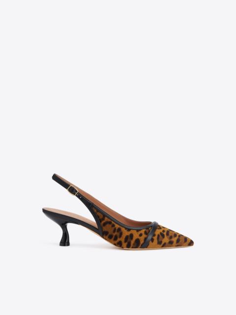 MALONE SOULIERS Jama 45 Leopard-print Calf Hair Slingbacks