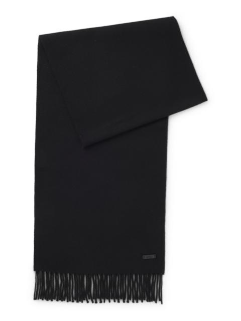 BOSS ITALIAN-MADE SCARF IN WOOL WITH LOGO PATCH