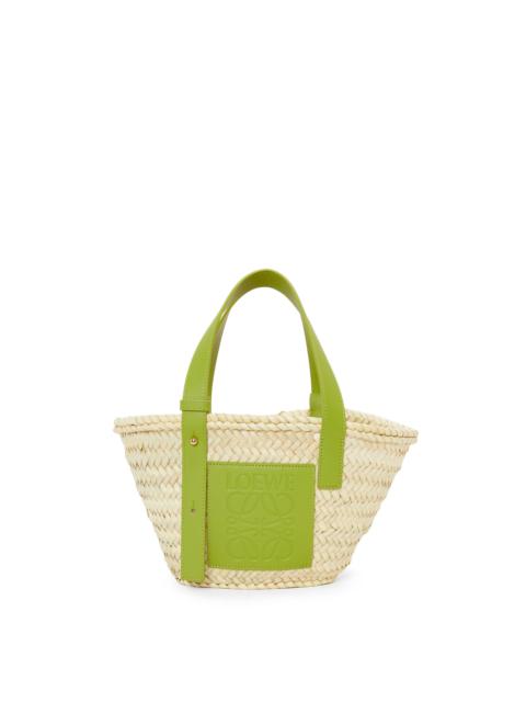 Loewe Small Basket bag in palm leaf and calfskin