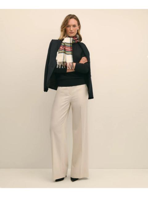 Brooks Brothers Wool Flannel High Waisted Wide-Leg Pant