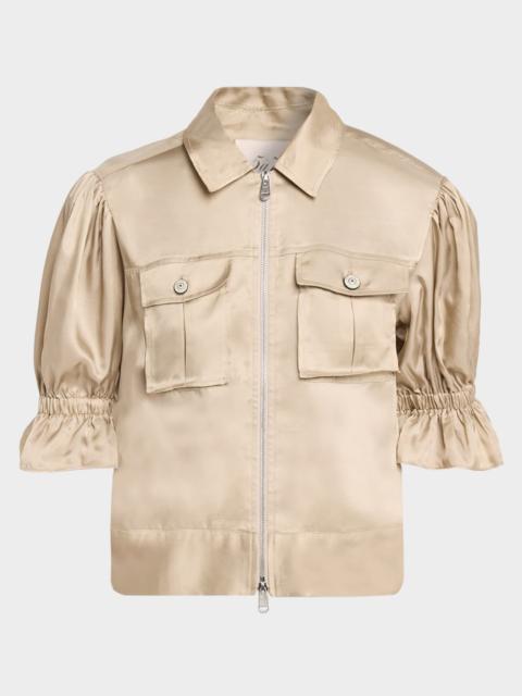 Cinq à Sept Holly Short-Sleeve Sateen Jacket