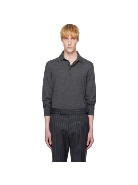 TOM FORD Gray Fine Gauge Pure Wool Polo