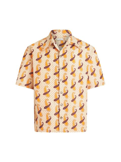 paisley-print Cuban-collar shirt
