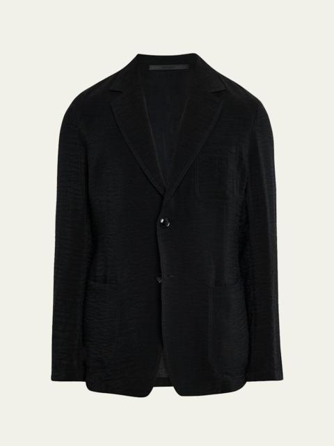 Men's Herringbone Cupro-Blend Blazer