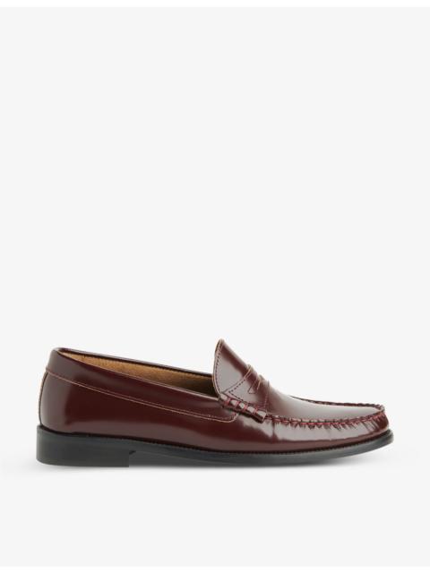WHISTLES Manny penny-slot patent-leather loafers