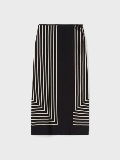 Totême Monogram silk wrap skirt black