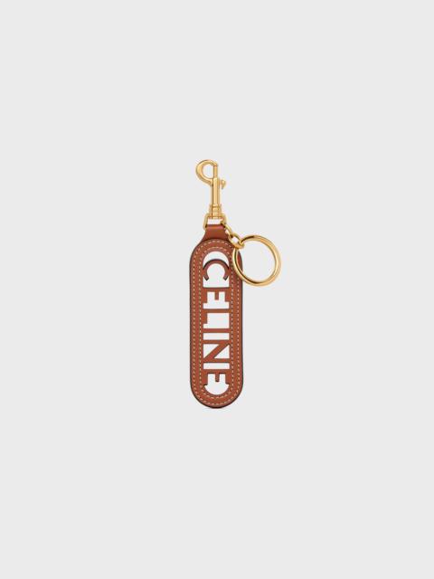 PERFORATED CELINE KEYRING CHARM IN SMOOTH CALFSKIN