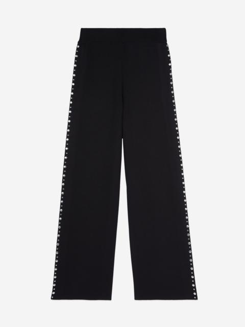 The Kooples BLACK KNITTED PANTS WITH STUDS