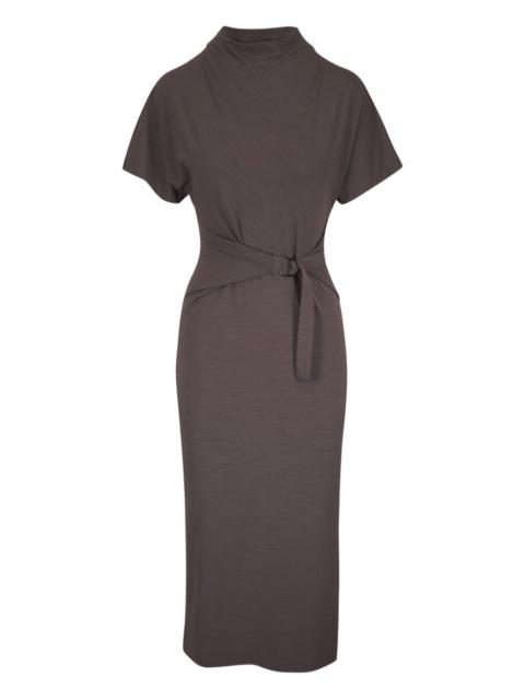 Brunello Cucinelli belted short-sleeve midi dress