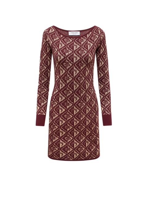 Moon Diamant Knit Jacquard Mini Dress