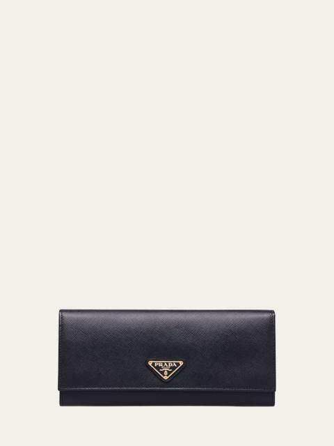 Prada Envelope Flap Leather Slim Wallet