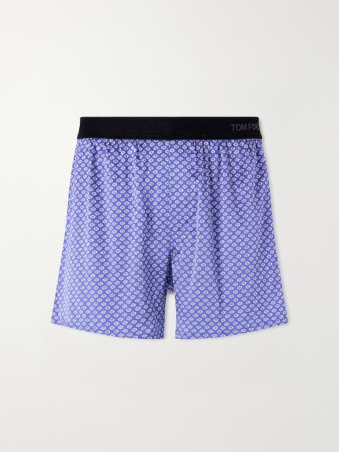 TOM FORD Printed Stretch-Silk Satin Boxer Briefs