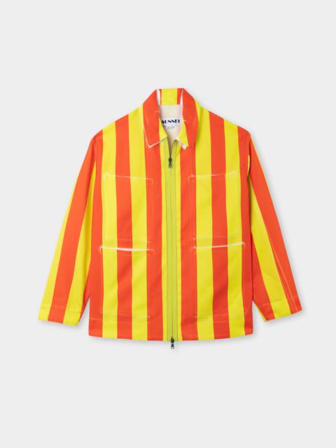 SUNNEI CARGO SHIRT / red & yellow stripes