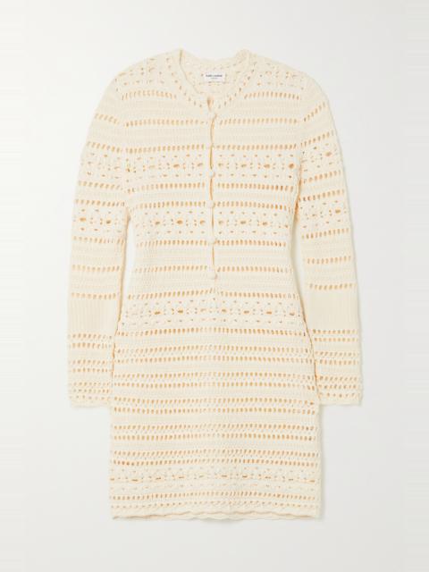 SAINT LAURENT Crocheted cotton mini dress