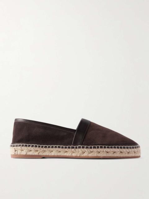 Manolo Blahnik Nerano Leather-Trimmed Suede Espadrilles