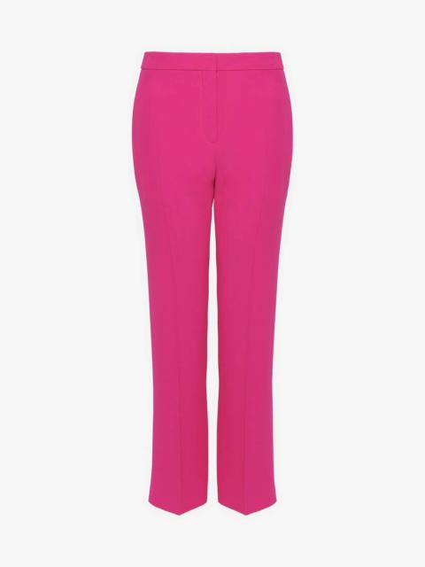 Alexander McQueen Women's Leaf Crepe Cigarette Trousers in Orchid Pink