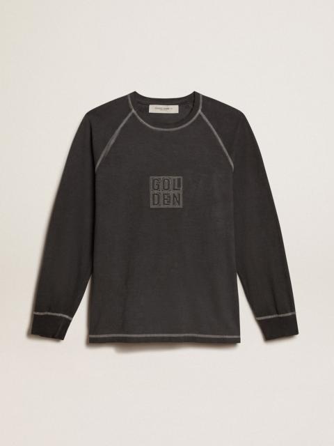 Golden Goose Anthracite T-shirt with white lettering on the front