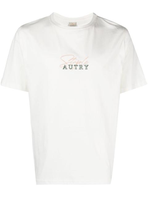 AUTRY logo-embroidered cotton T-shirt