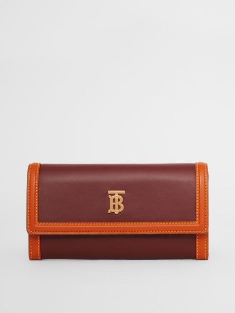 Burberry Monogram Motif Two-tone Leather Continental Wallet