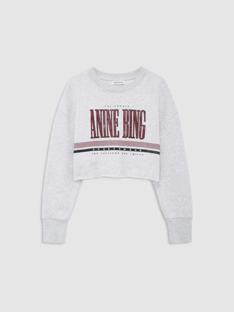 ANINE BING Sporty Cropped Sweatshirt - Heather Grey