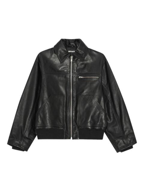 ROTATE zip leather bomber jacket