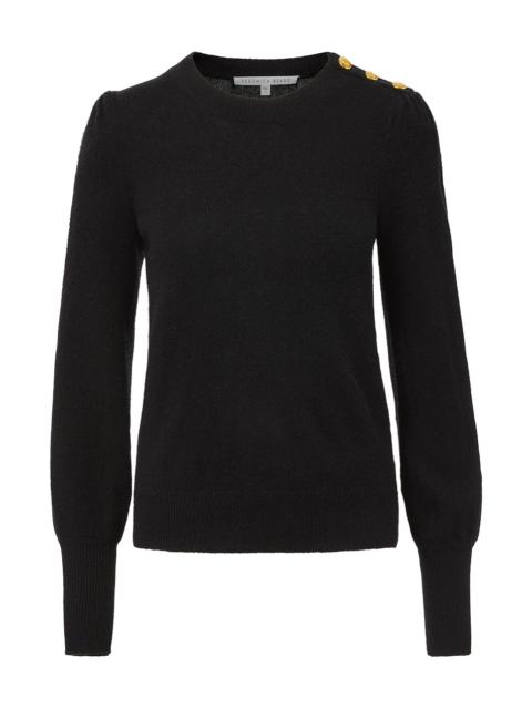 NELIA CASHMERE PULLOVER | BUTTON ACCENT