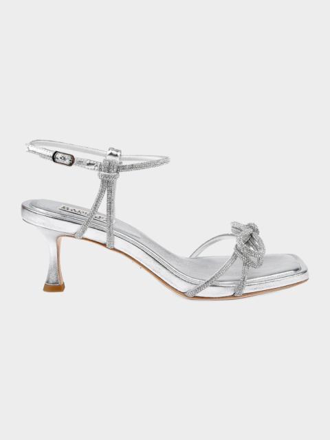 BADGLEY MISCHKA 60mm Dandelion Embellished Metallic Leather Sandals